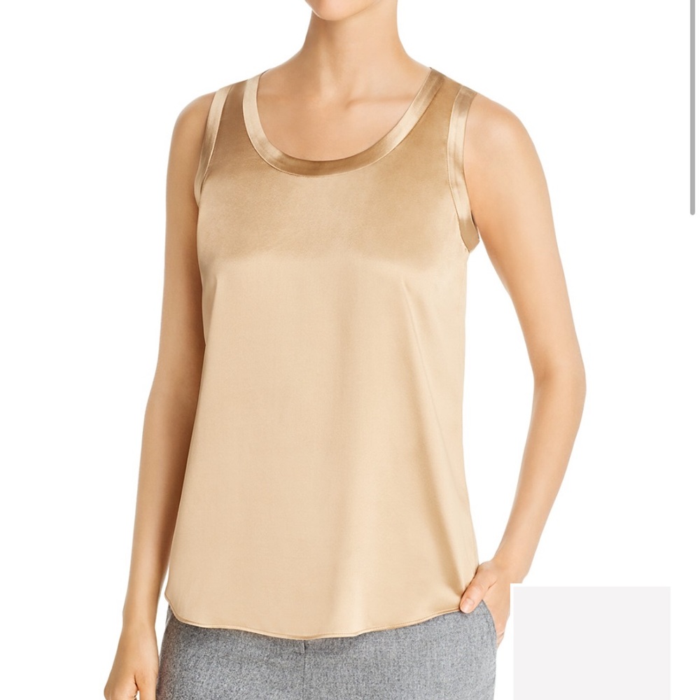 COPY - PERLA LUXE REVERSIBLE SILK CHARMEUSE SHELL IN CAMEL